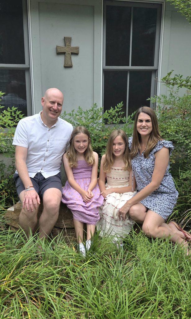 Ginger Litman-Koon with her husband, Kris, and their twin daughters