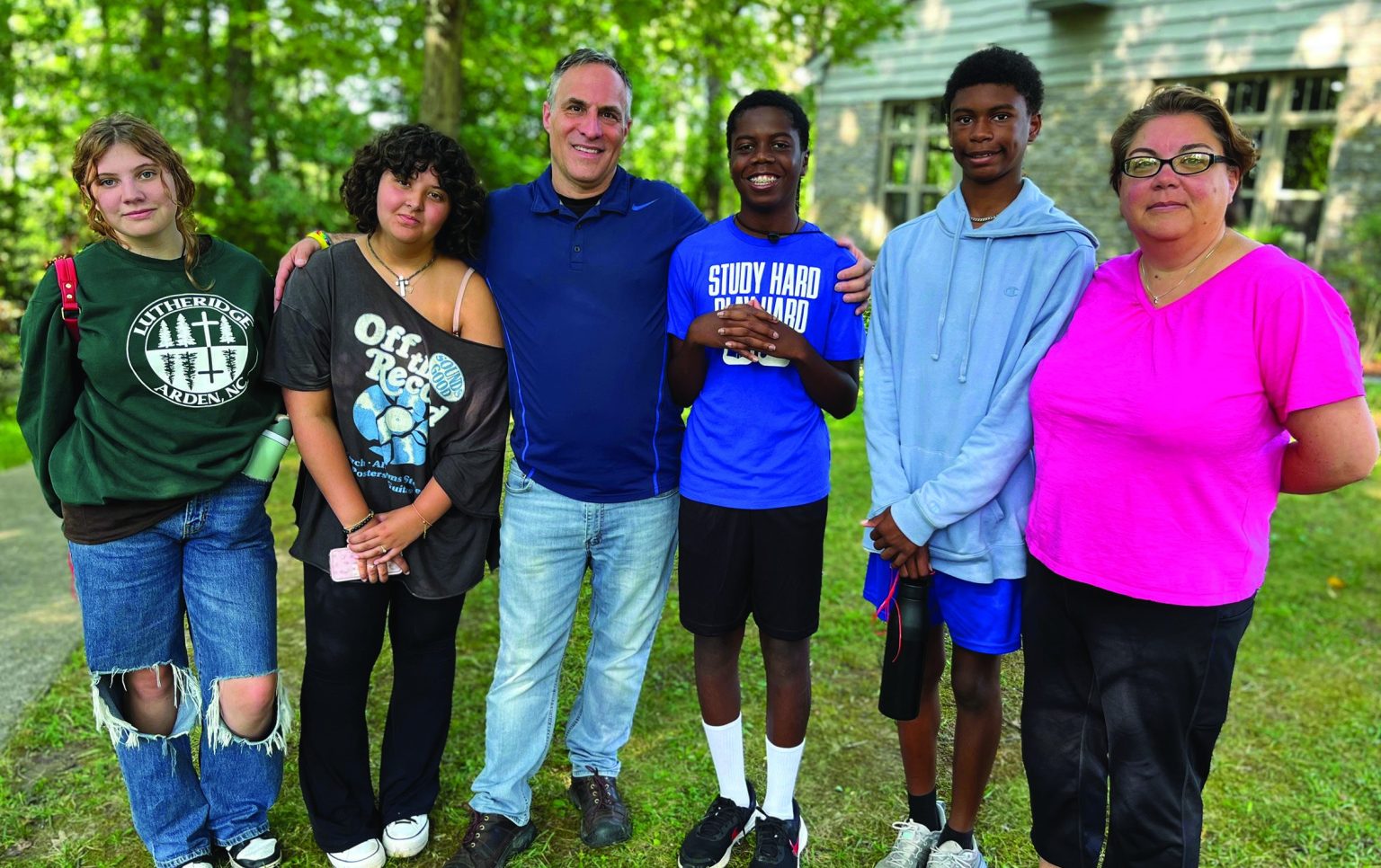 Youth and adults from Advent Lutheran Church's service group at Lutheridge
