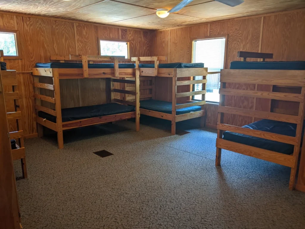 A Morgan Village cabin room with bunk beds