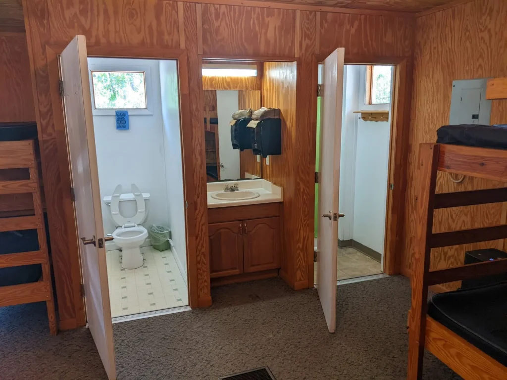 A Morgan Village bathroom off the bunk room
