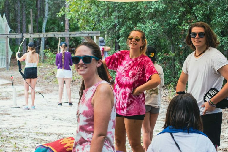 Young adults outdoors at Luther Springs