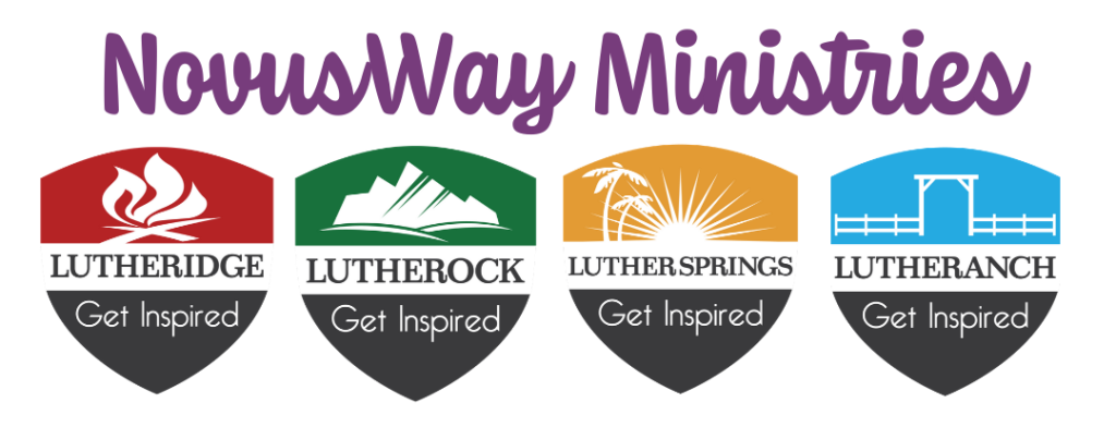 NovusWay Ministries with Lutheridge, Lutherock, Luther Springs, Lutheranch site shields